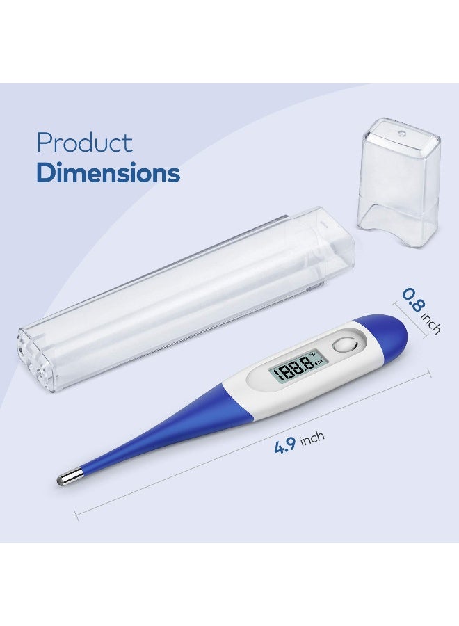 Boncare 10 Seconds Digital Thermometer for Adults and Kids - Accurate & Safe Rectal Thermometer for Baby with Fever Alarm, Oral Thermometer FSA HSA Eligible (Dark Blue) - Image 5